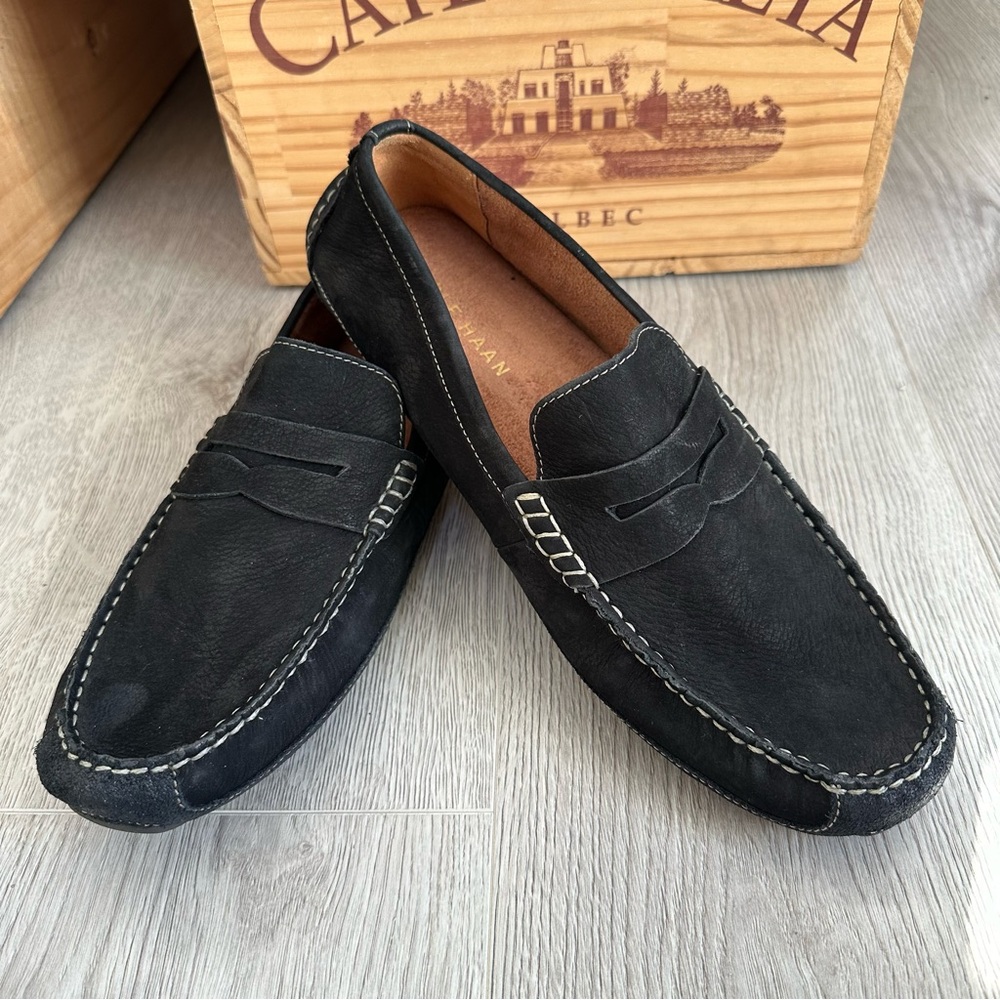 Cole Haan Men’s Black Suede Loafers – Size 11 M – NWOT Driving Zero Grand